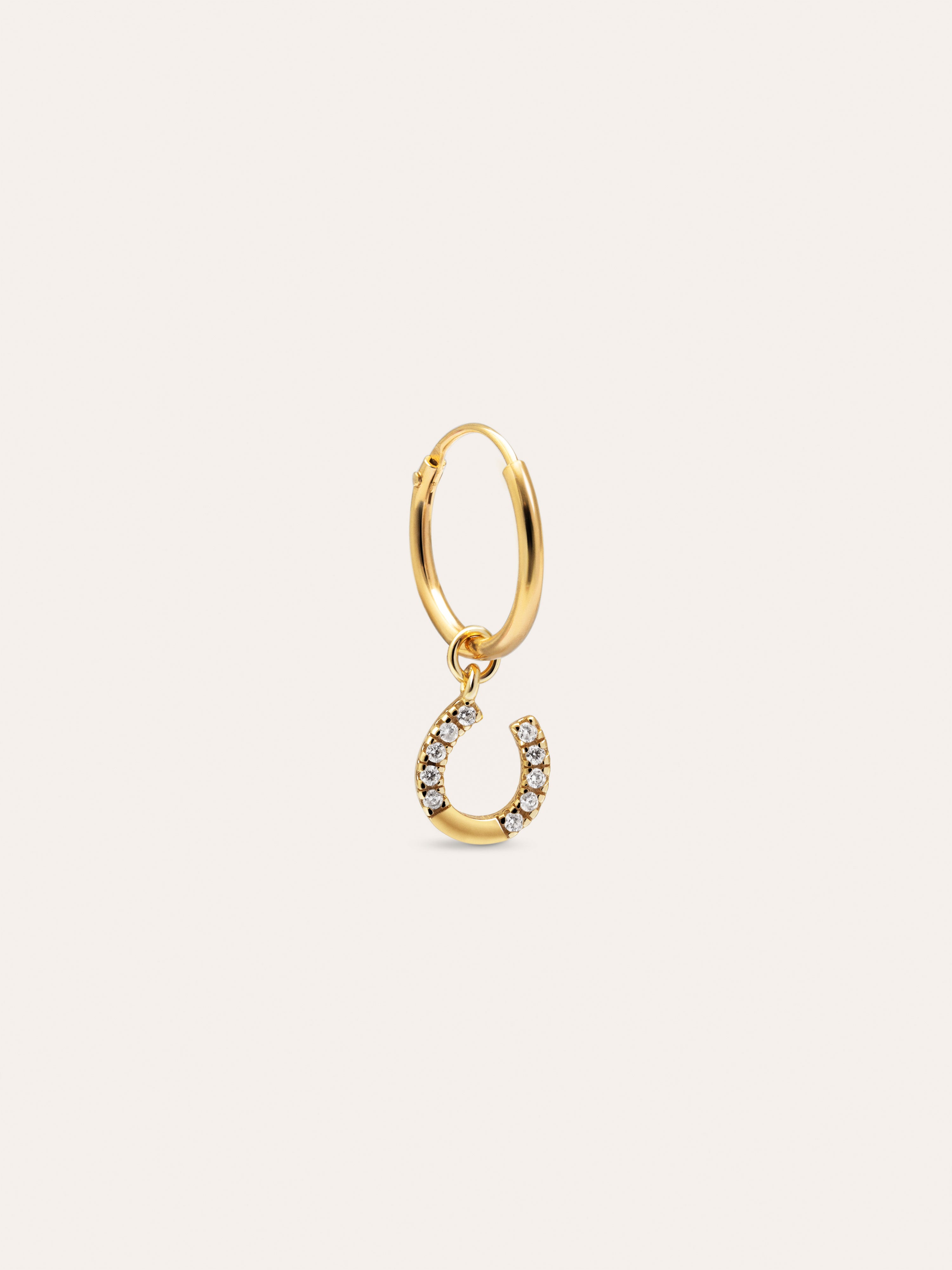 Horseshoe Hoop Gold Single Earring 