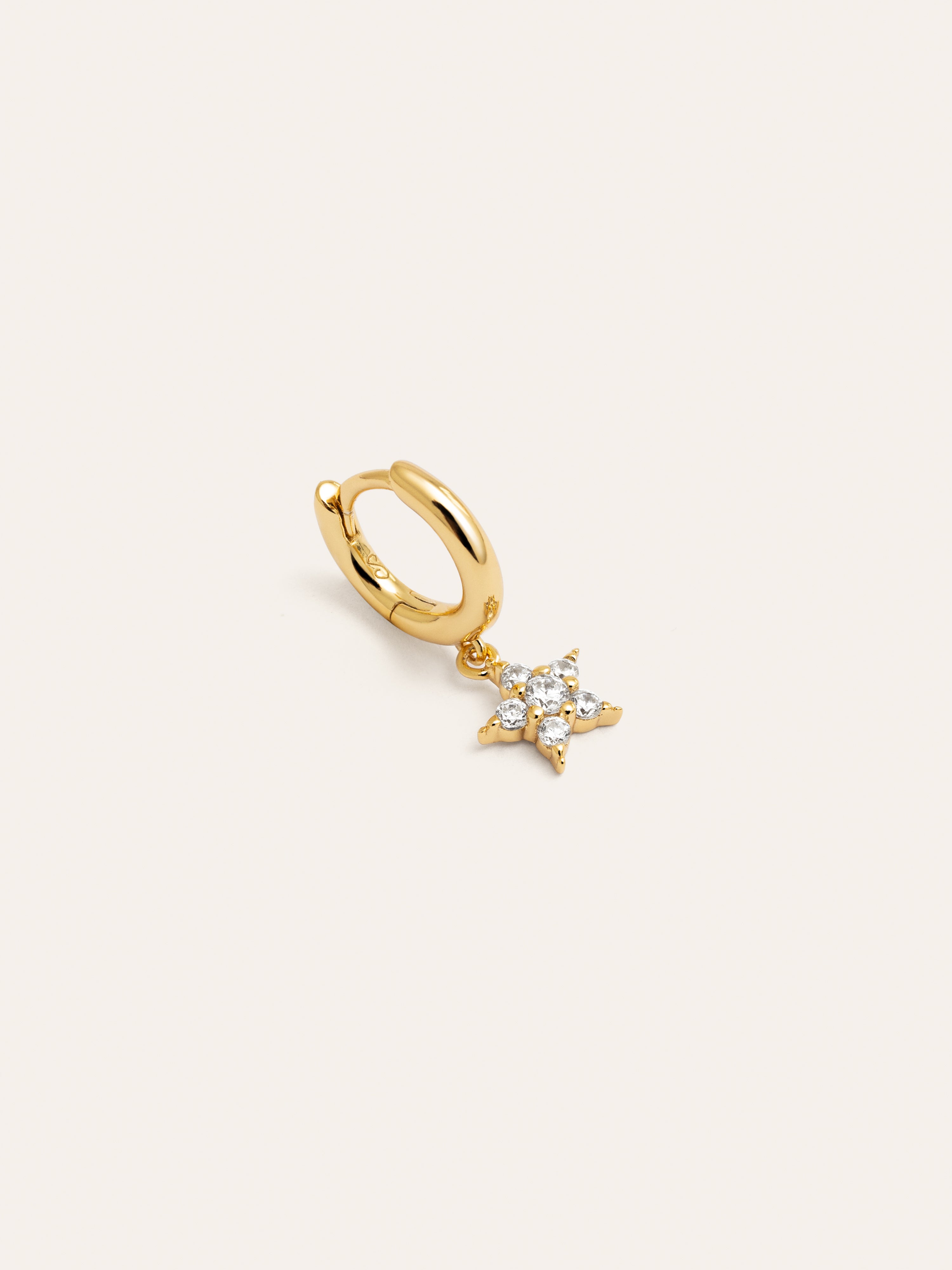 Pendiente Suelto Aro Starlight Plata Baño Oro