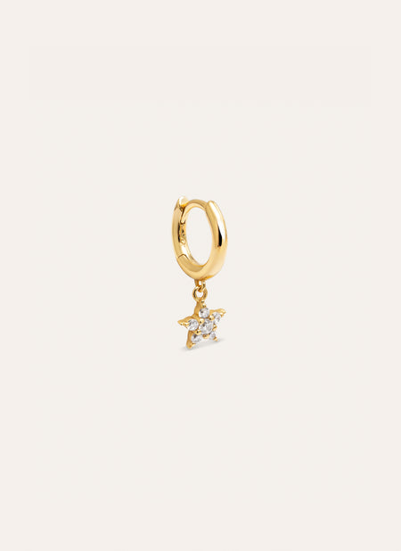 Pendiente Suelto Aro Starlight Plata Baño Oro