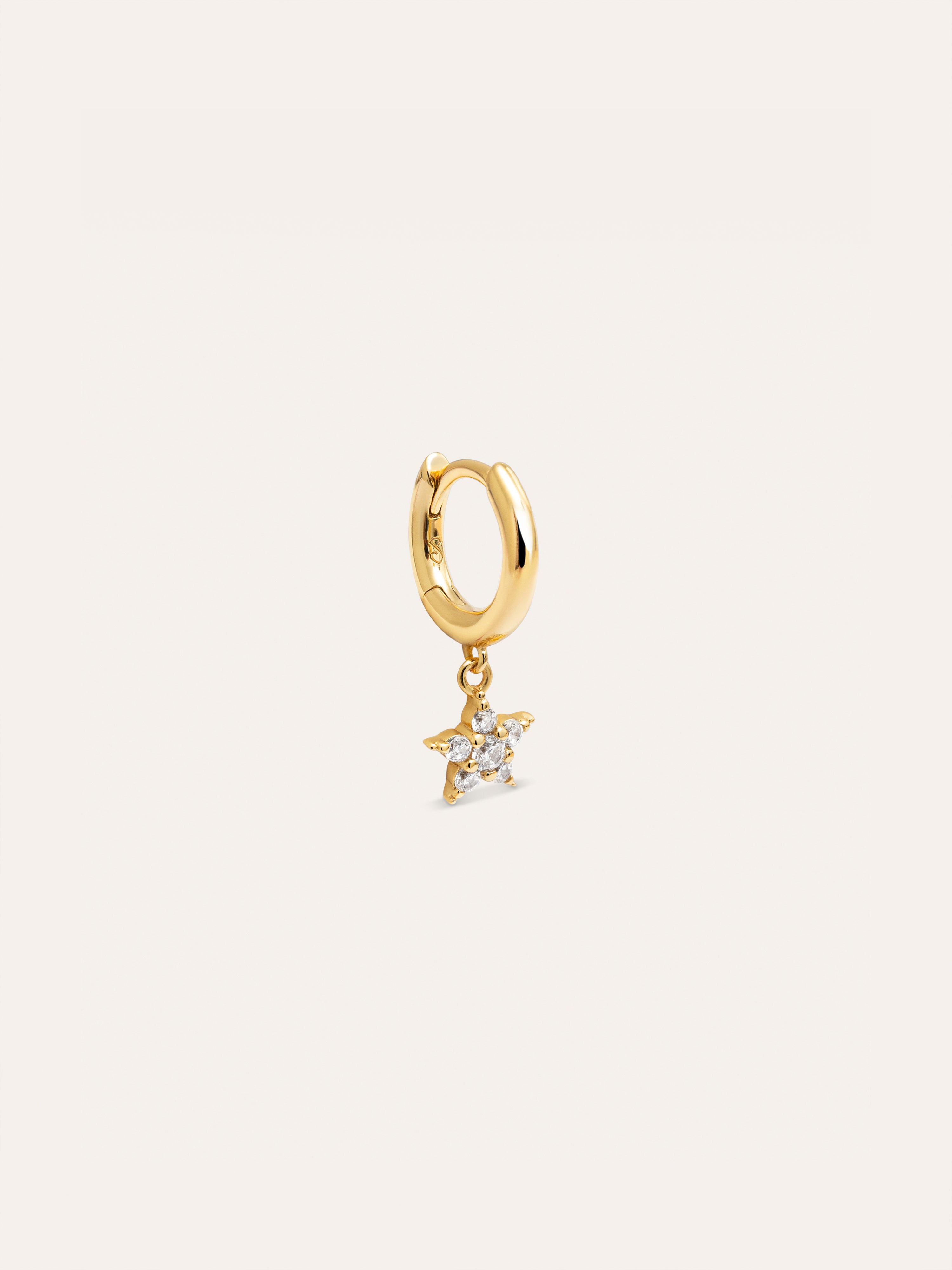 Pendiente Suelto Aro Starlight Plata Baño Oro