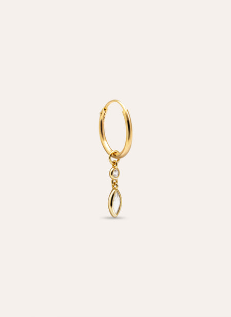 Marquise Hoop Silver gold Single Earring 