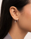  Marquise Simple Hoop Silver Single Earring 