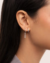 Triple Spark Hoop Silver Single Earring