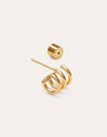 Single Hoop Earring Trio Steel Gold-Plated