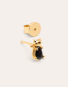 Imagen detalle de Orecchino Singolo Cat Black Placcato Oro