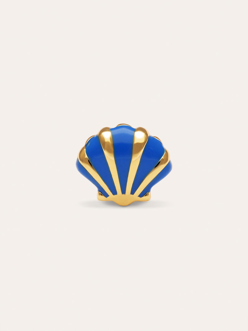 Pendiente Suelto Concha Enamel Plata Baño Oro