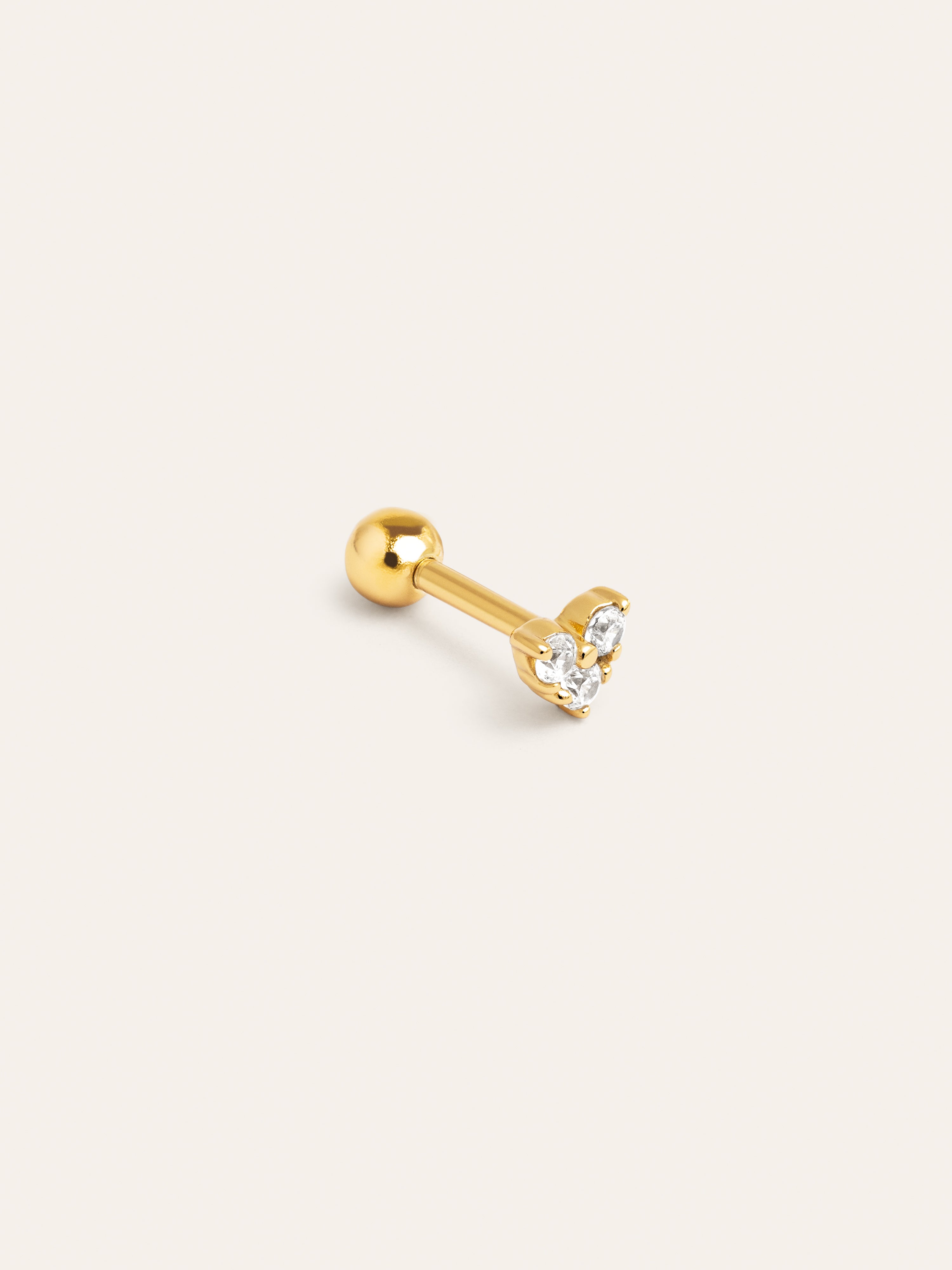 Heart Spark Gold Single Earring 
