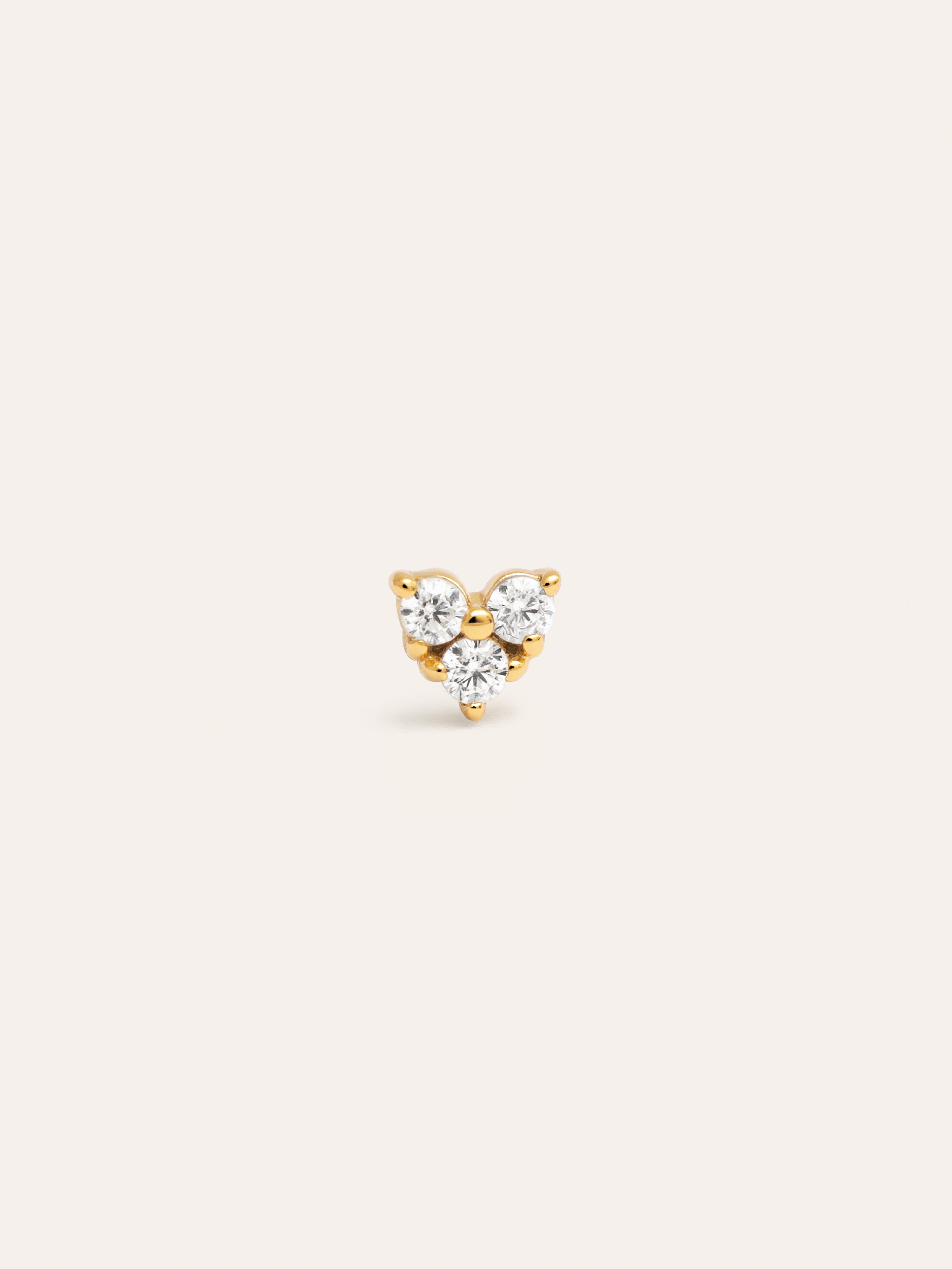 Heart Spark Gold Single Earring 