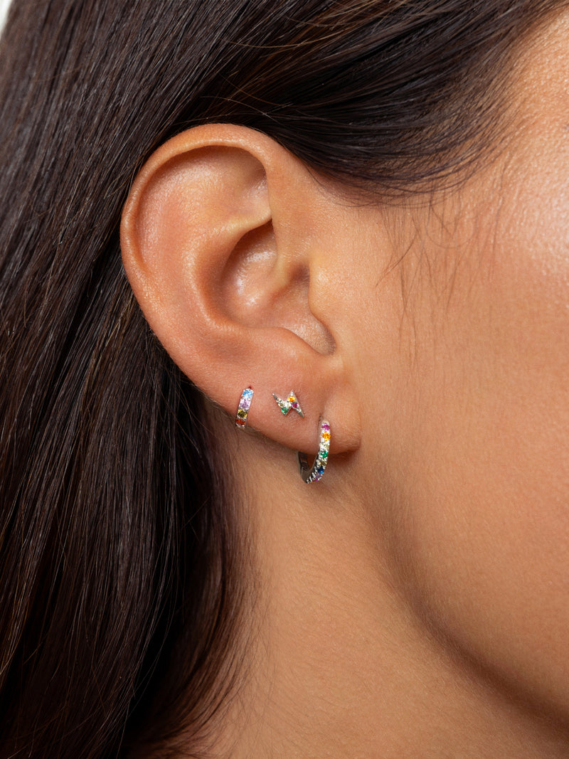 Cleo S Colors Silver Hoop Single Earring