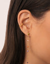 Pendiente Suelto Ear Cuff Nina Plata Baño Oro