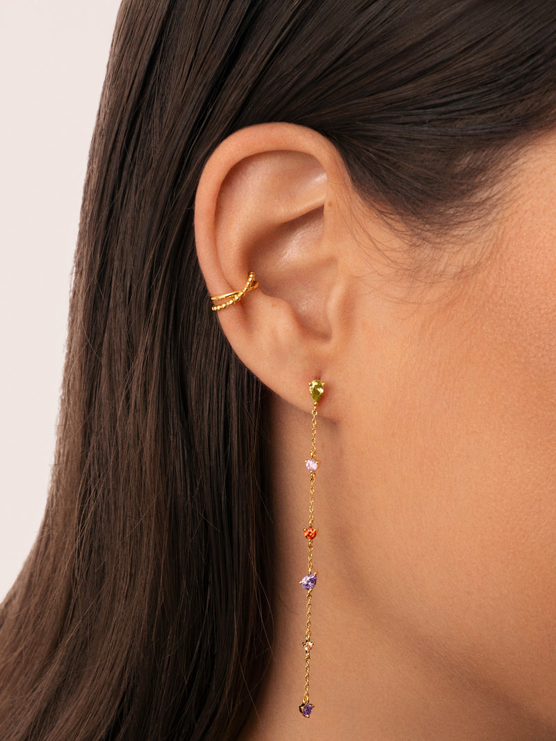 Brinco Individual Ear Cuff Nina Prata Banho de Ouro