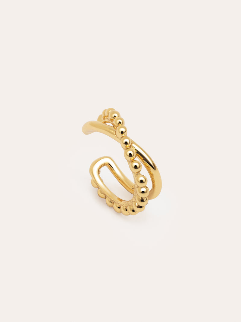 Brinco Individual Ear Cuff Nina Prata Banho de Ouro