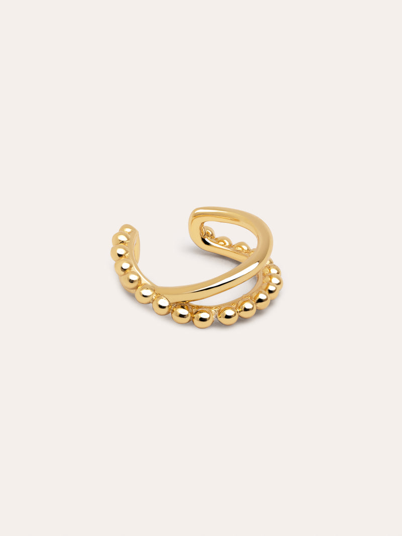 Brinco Individual Ear Cuff Nina Prata Banho de Ouro