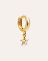 Single Hoop Earring Dance Star Gold Plated
