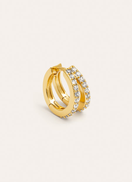 Pendiente Suelto Doble Scarlett Baño Oro