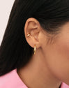 Pendiente Suelto Ear Cuff Gota Plata Baño Oro