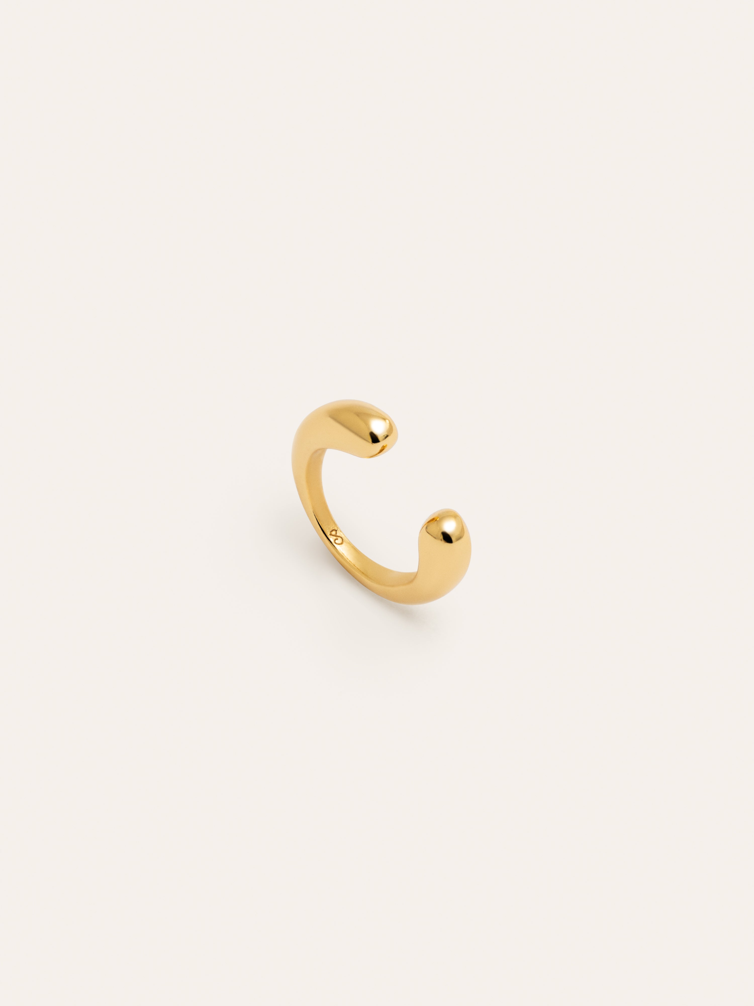 Pendiente Suelto Ear Cuff Gota Plata Baño Oro