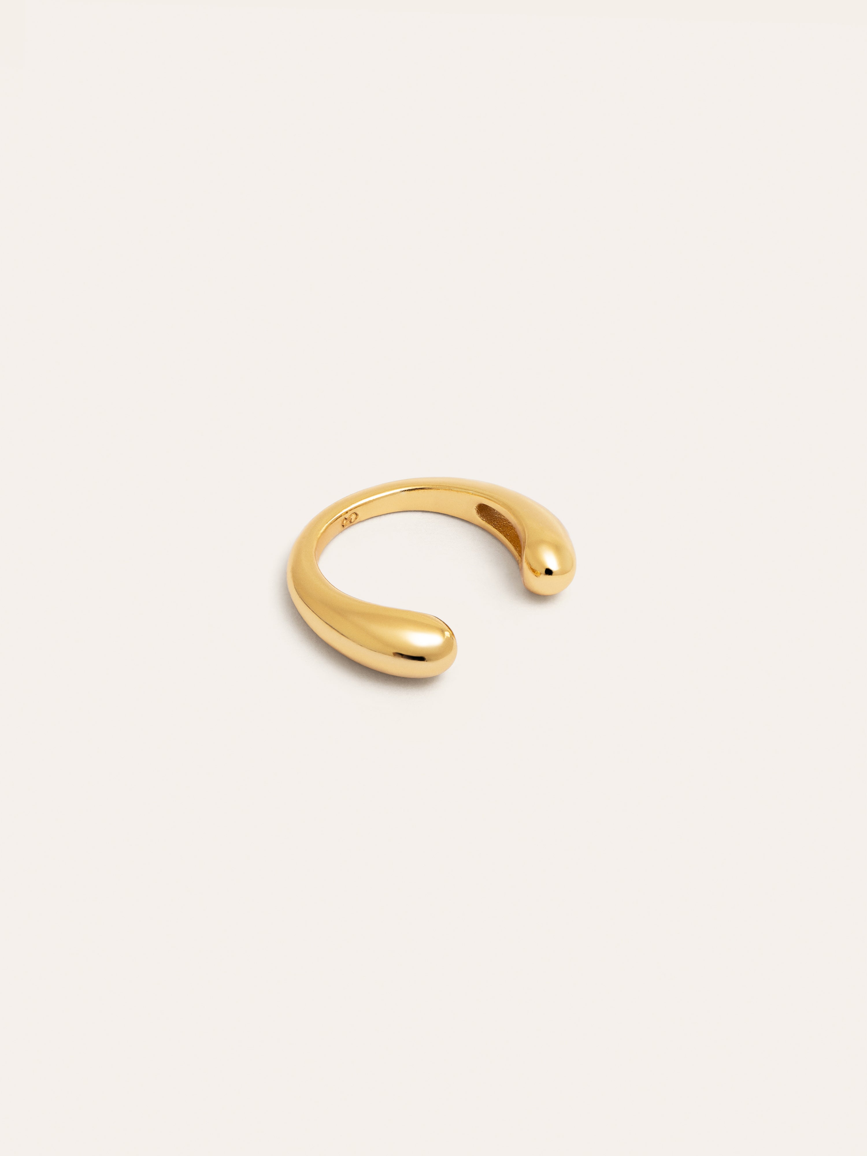 Pendiente Suelto Ear Cuff Gota Plata Baño Oro