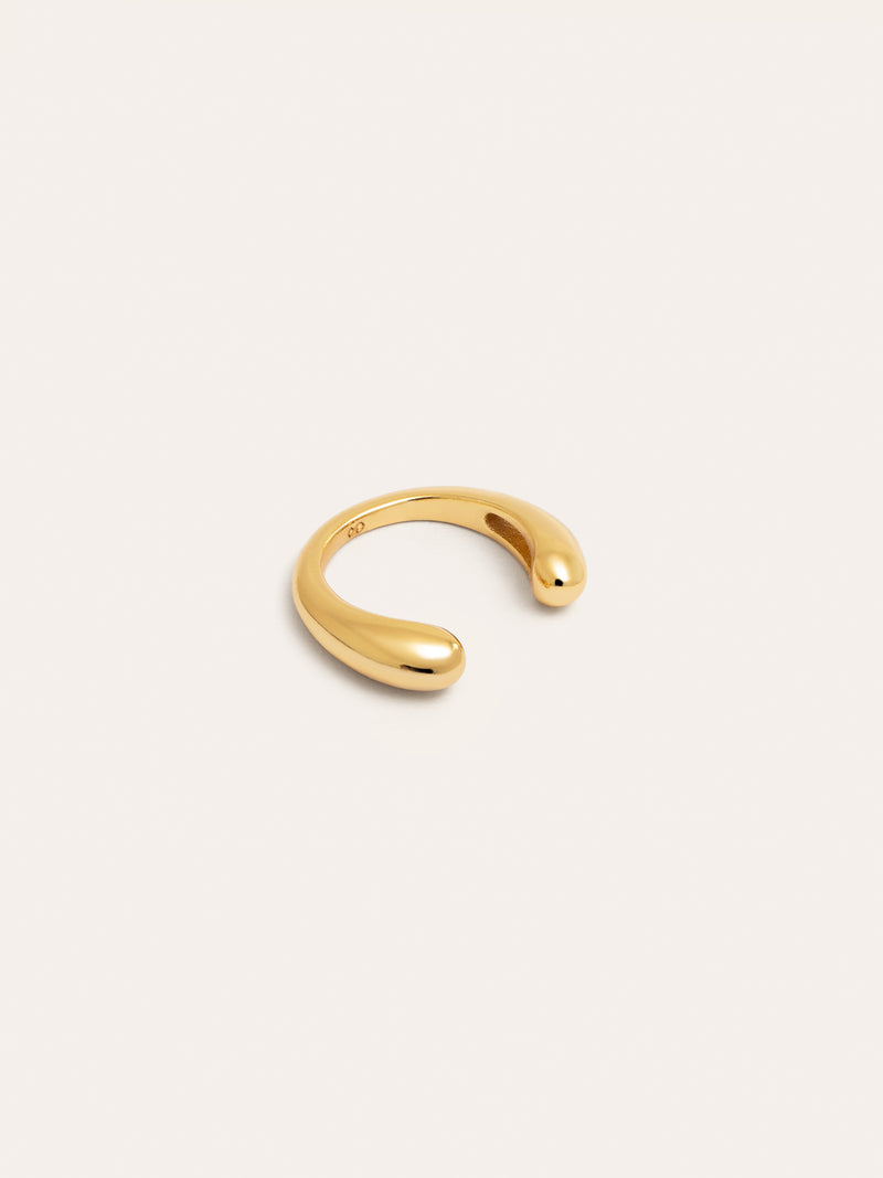 Brinco Individual Ear Cuff Gota Prata Banho de Ouro