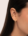 Pendiente Suelto Ear Cuff Triple Cross Baño Oro