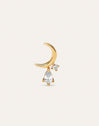 Pendiente Suelto Luna Spark Plata Baño Oro