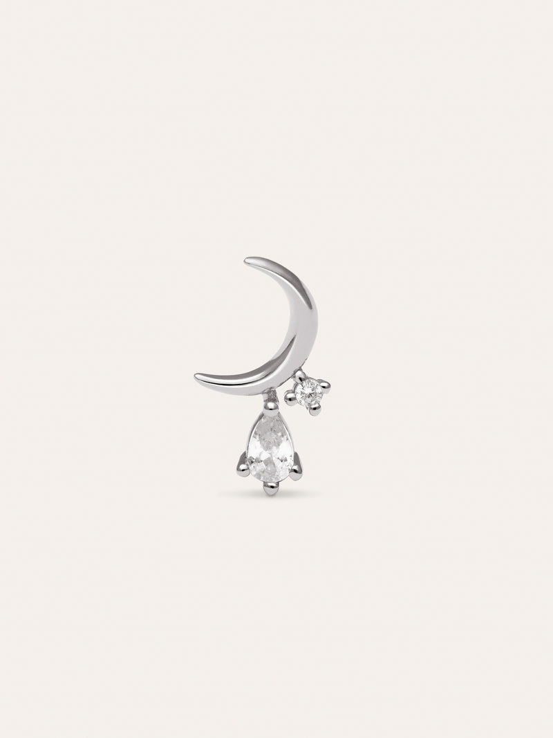 Pendiente Suelto Luna Spark Plata