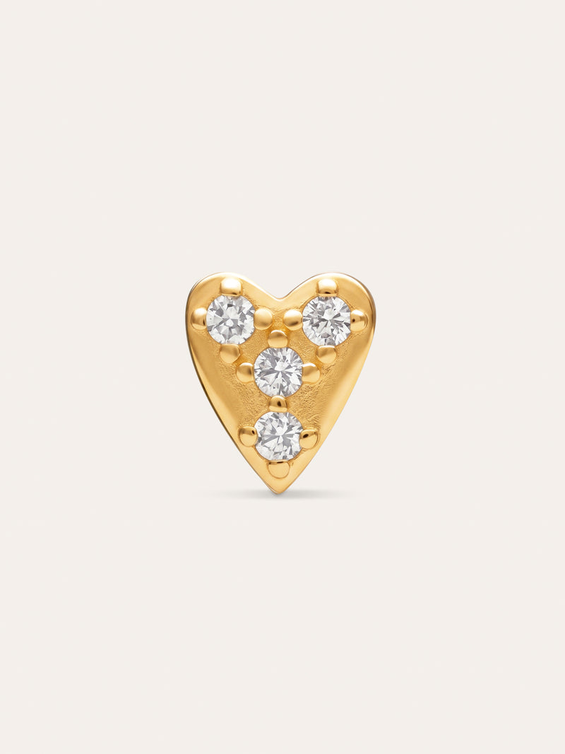 Mini Spark Heart Gold-Plated Silver Single Earring