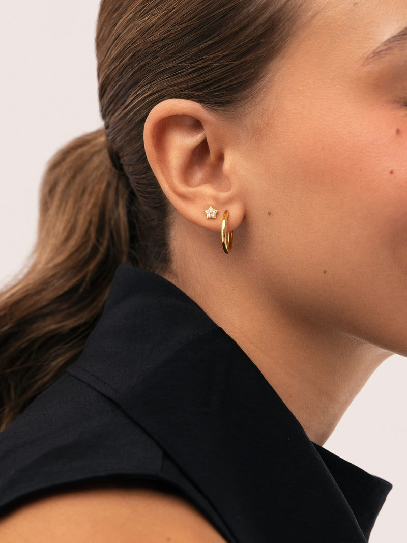 Mini Spark Star Gold-Plated Silver Single Earring