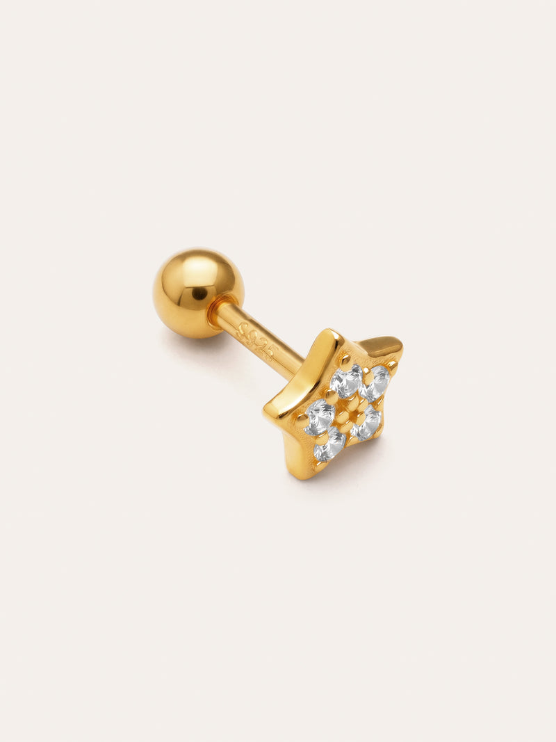 Mini Spark Star Gold-Plated Silver Single Earring