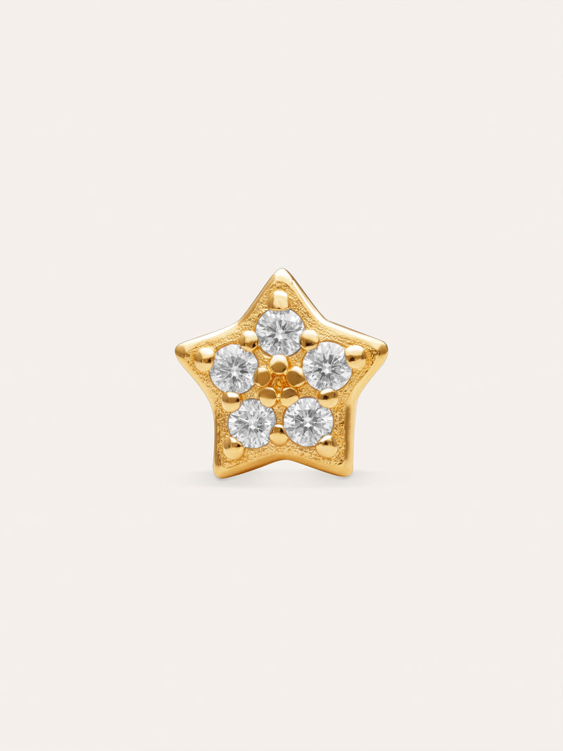 Mini Spark Star Gold-Plated Silver Single Earring