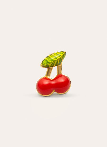 Single Earring Mini Cherry Gold Plated