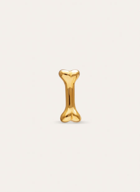 Orecchino Singolo Mini Ossicino in Argento Placcato in Oro