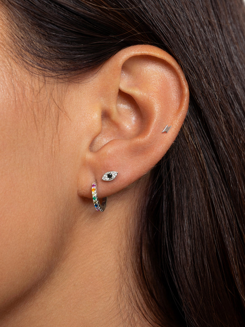 Colors Silver Hoop Earrings