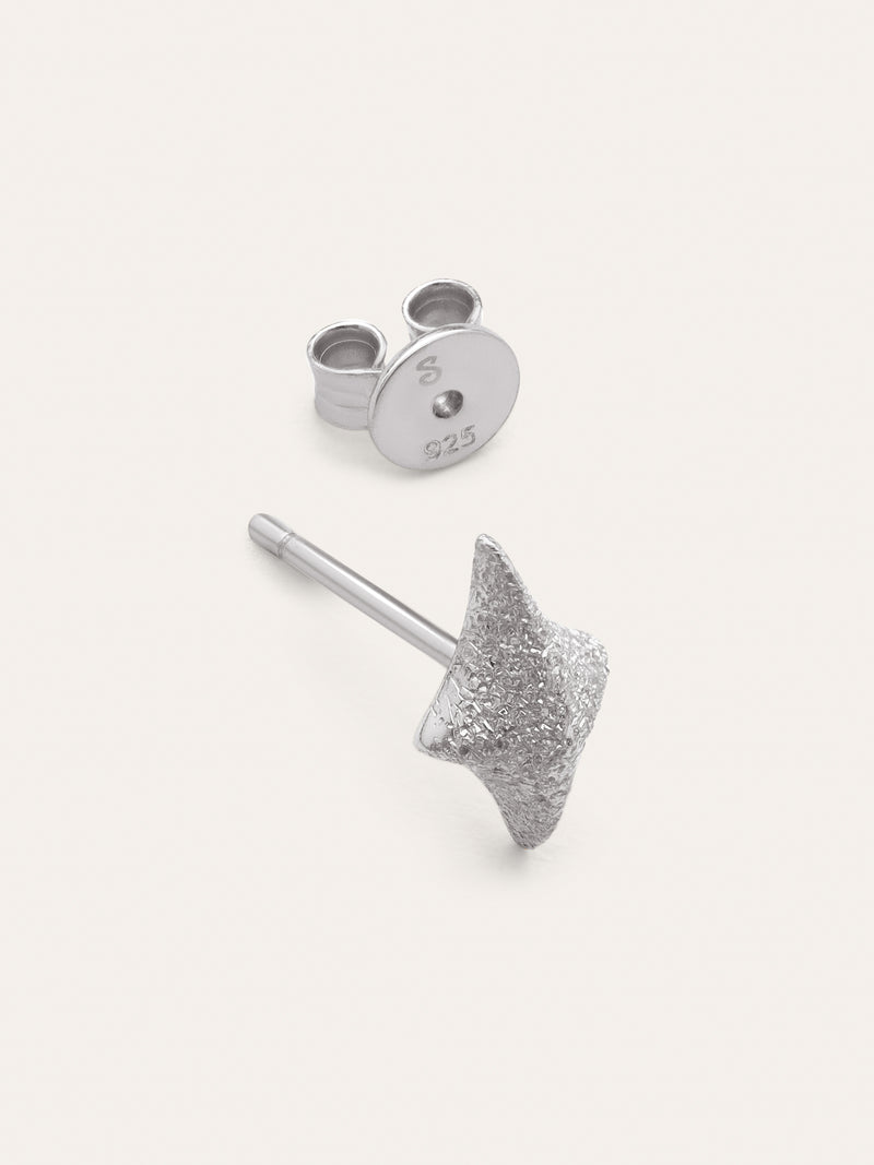 Pendiente Suelto Organic Star Spark Plata