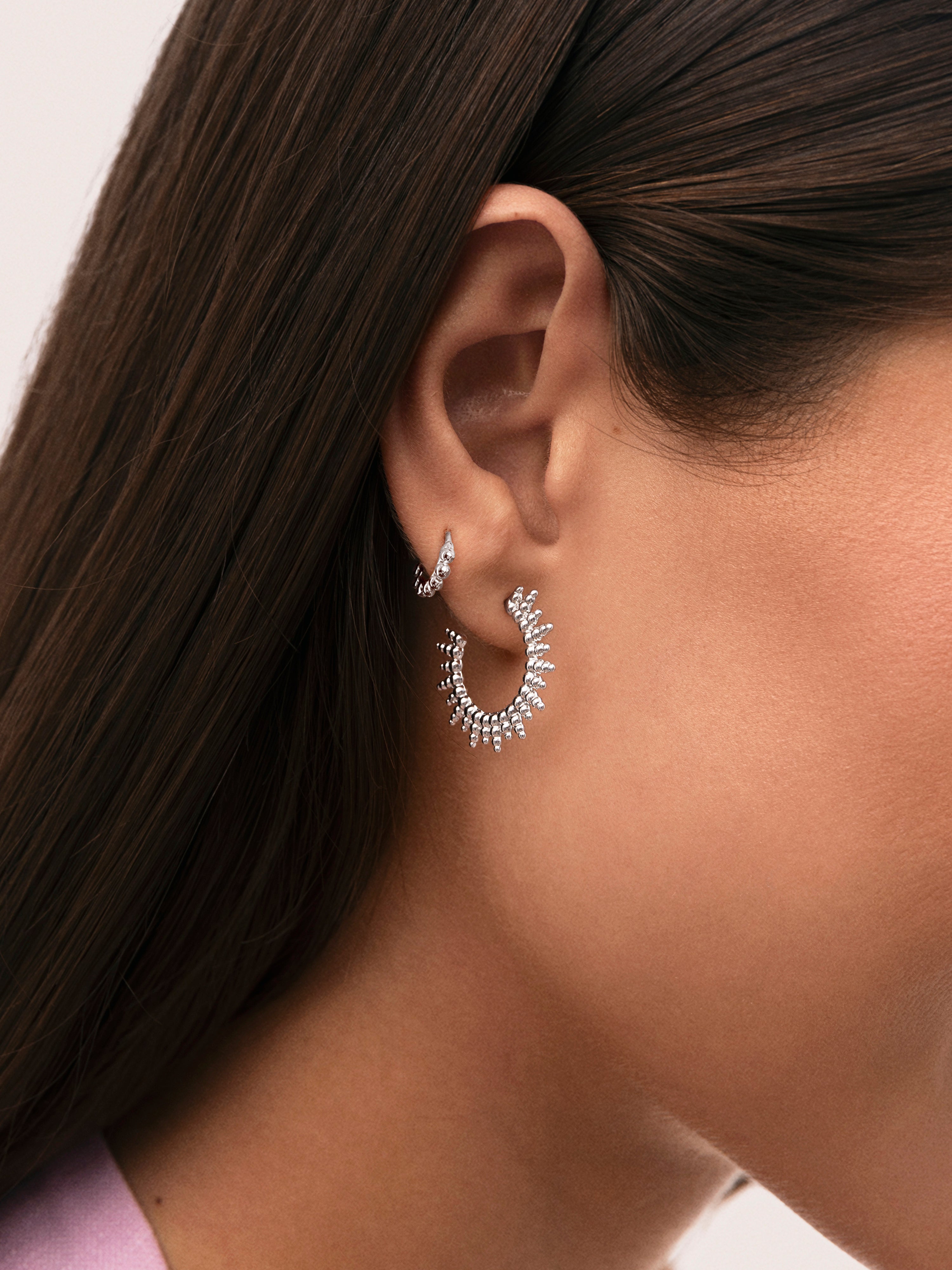 Boucle d'oreille seule Pebbles S Acier