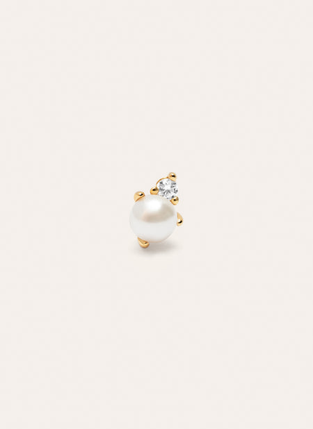 Pendiente Suelto Pearl Spark Plata Baño Oro