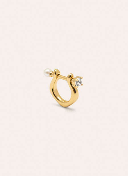 Pearl & Spark Gold Single Earring