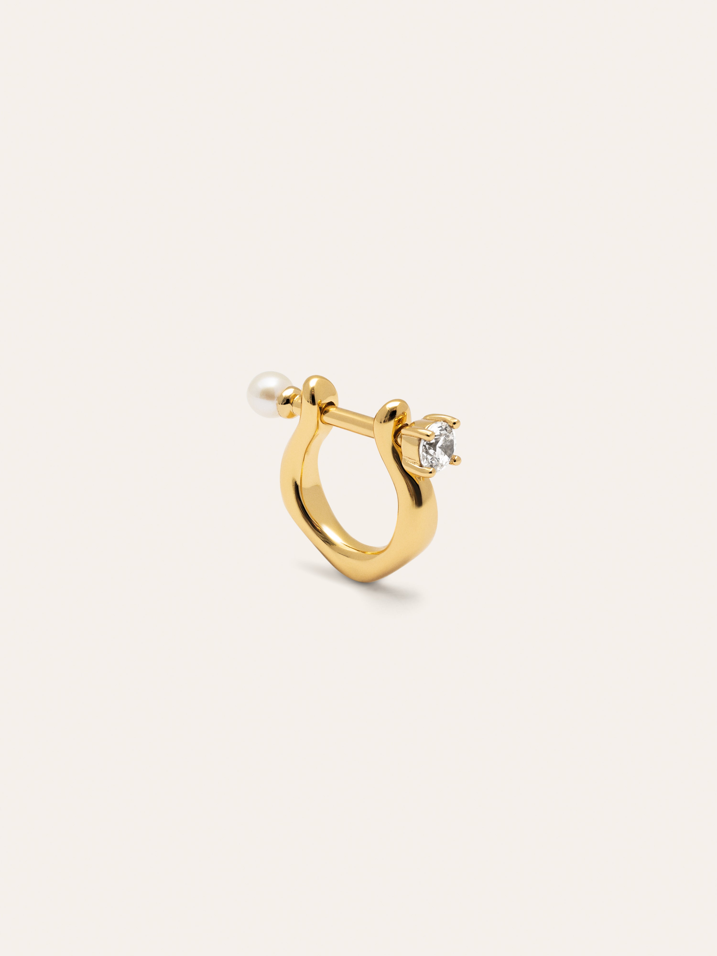 Pearl & Spark Gold Single Earring