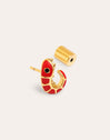 Prawn Enamel Gold Single Earring