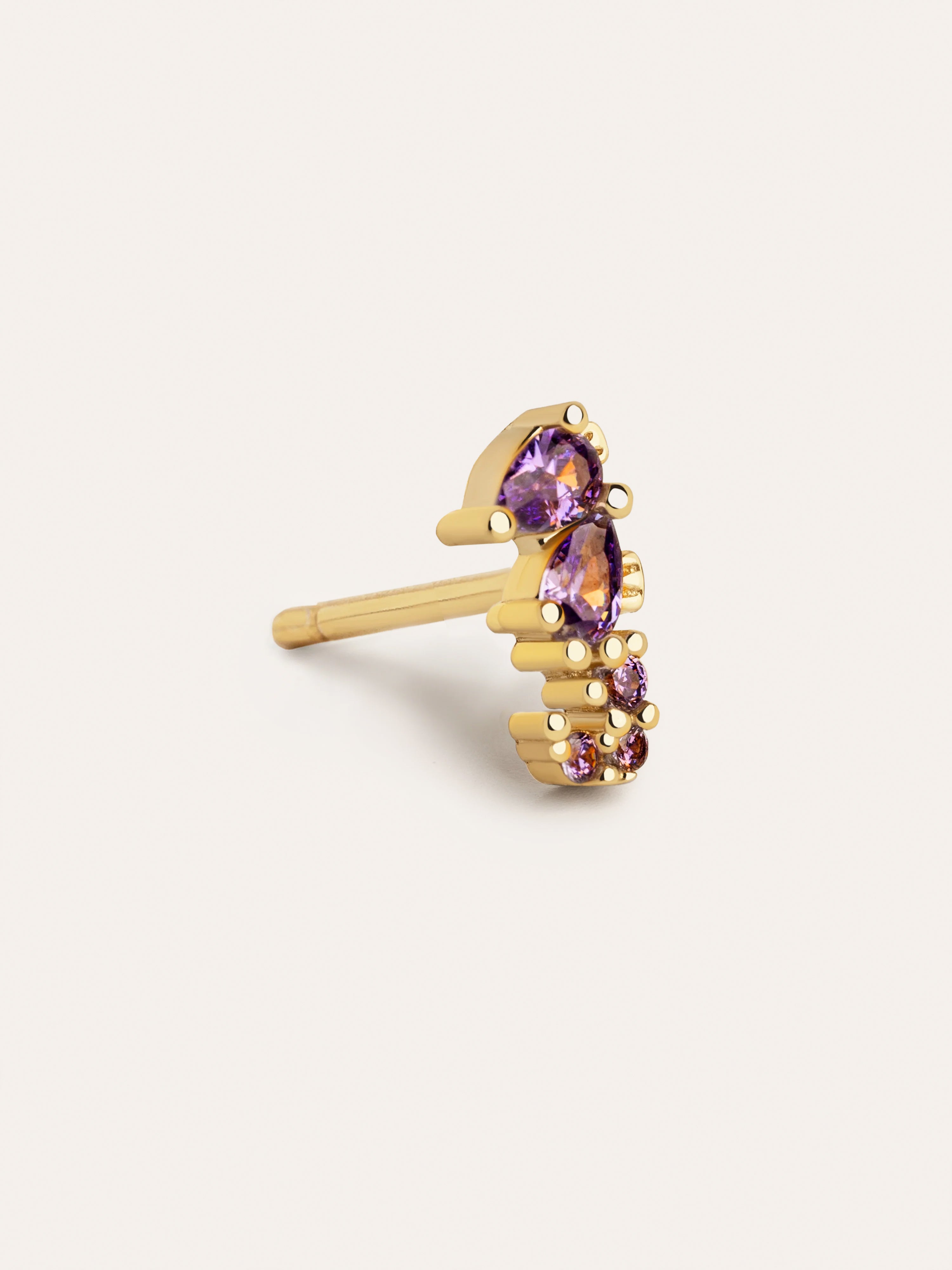 Single Earring Sea Seahorse Gold Plated