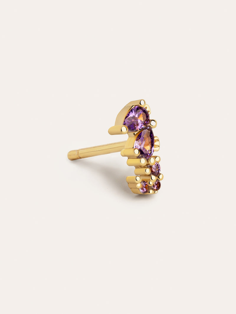 Single Earring Sea Seahorse Gold Plated