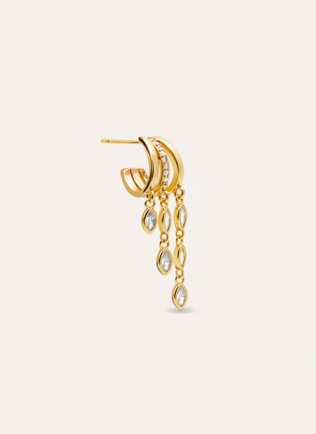 Triple Drip Gold Single Earring
