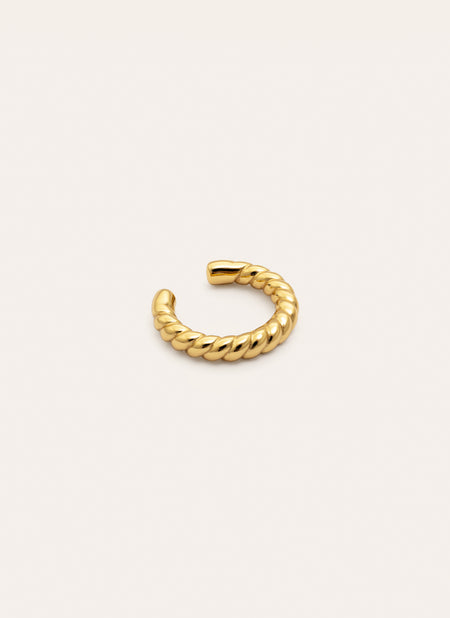Pendiente Suelto Ear Cuff Tressia Plata Baño Oro