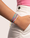 3-Pack Color Rainbow Stainless Steel Bracelets