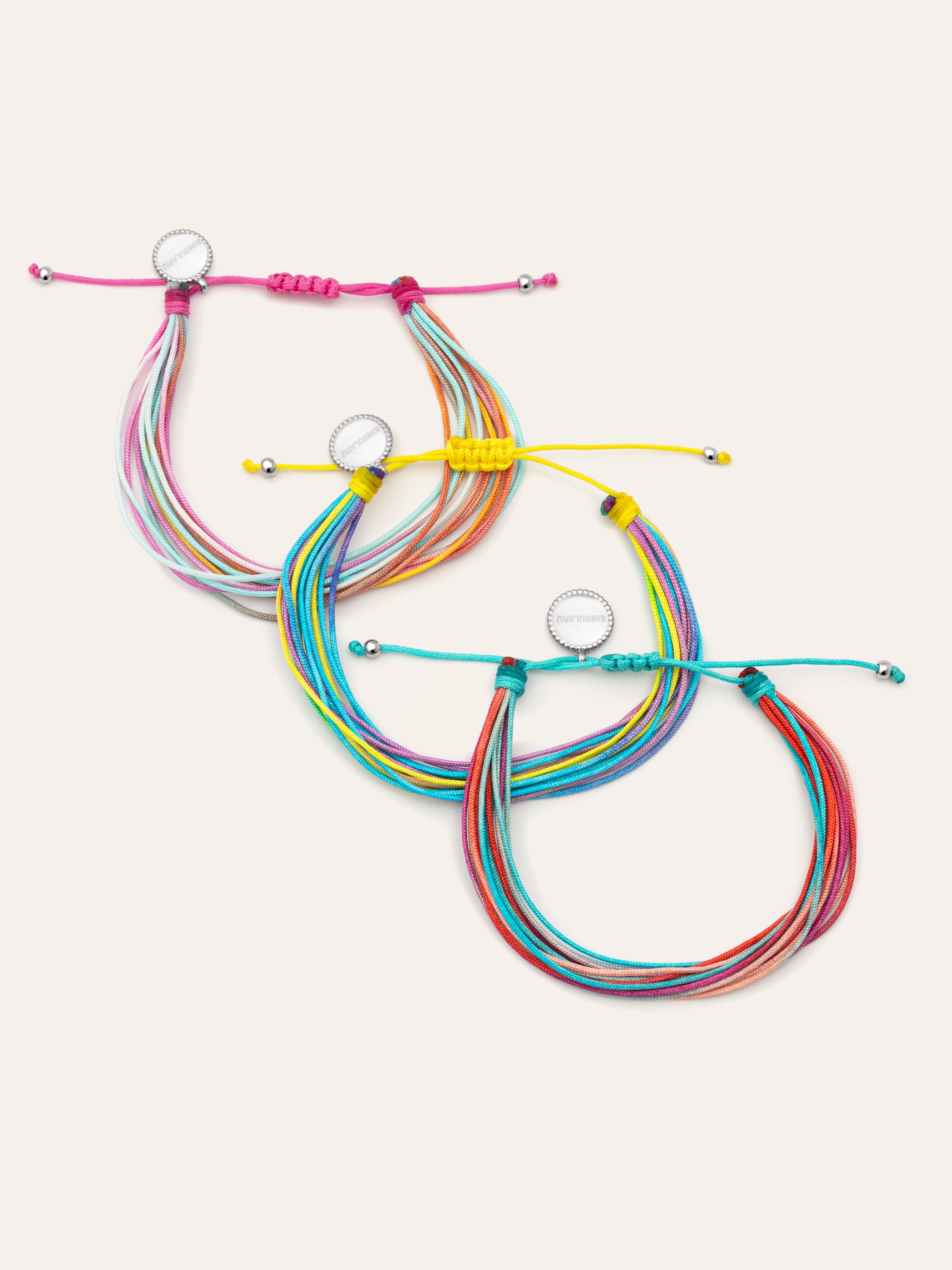 3-Pack Color Rainbow Stainless Steel Bracelets