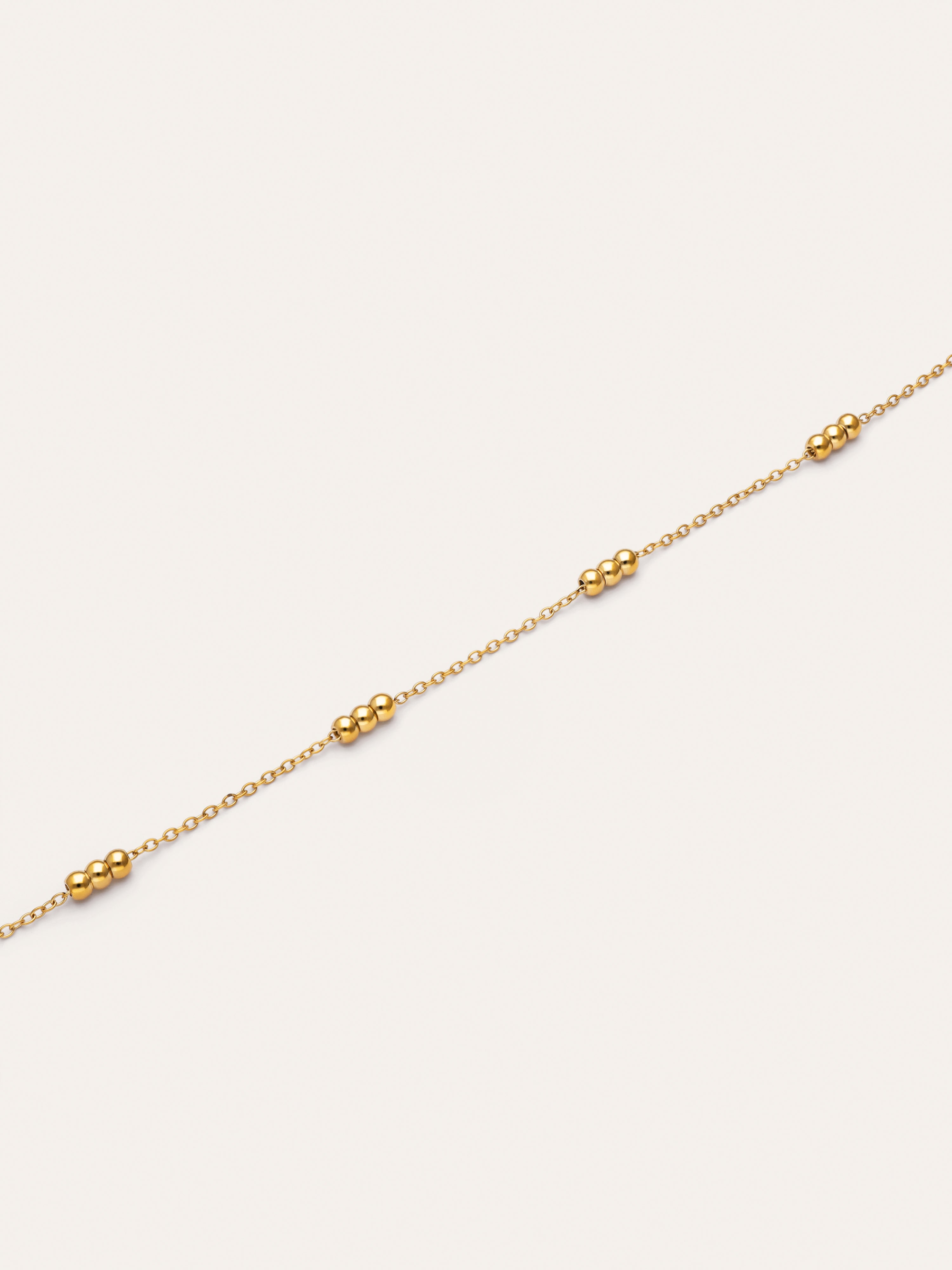 Triple Dots Armband van Staal met Goudlaag