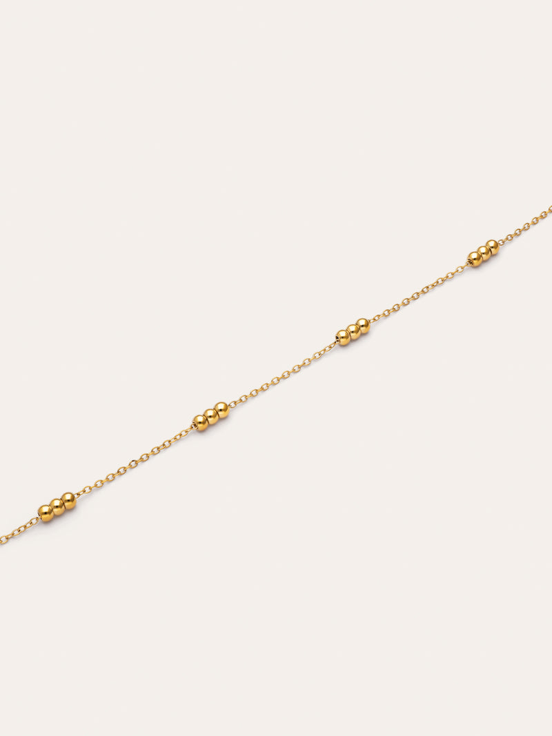 Triple Dots Armband van Staal met Goudlaag