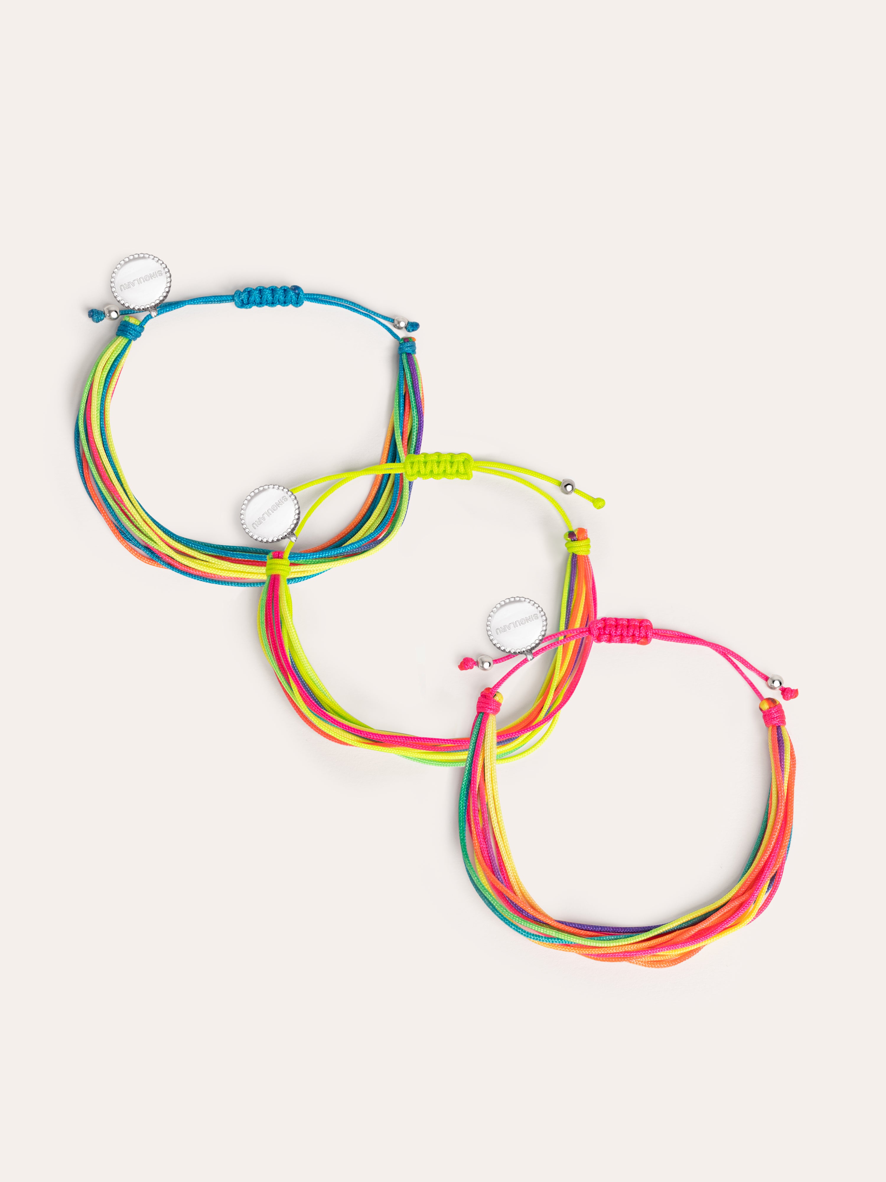 Pack 3 Pulseras Neon Rainbow Fruits Acero