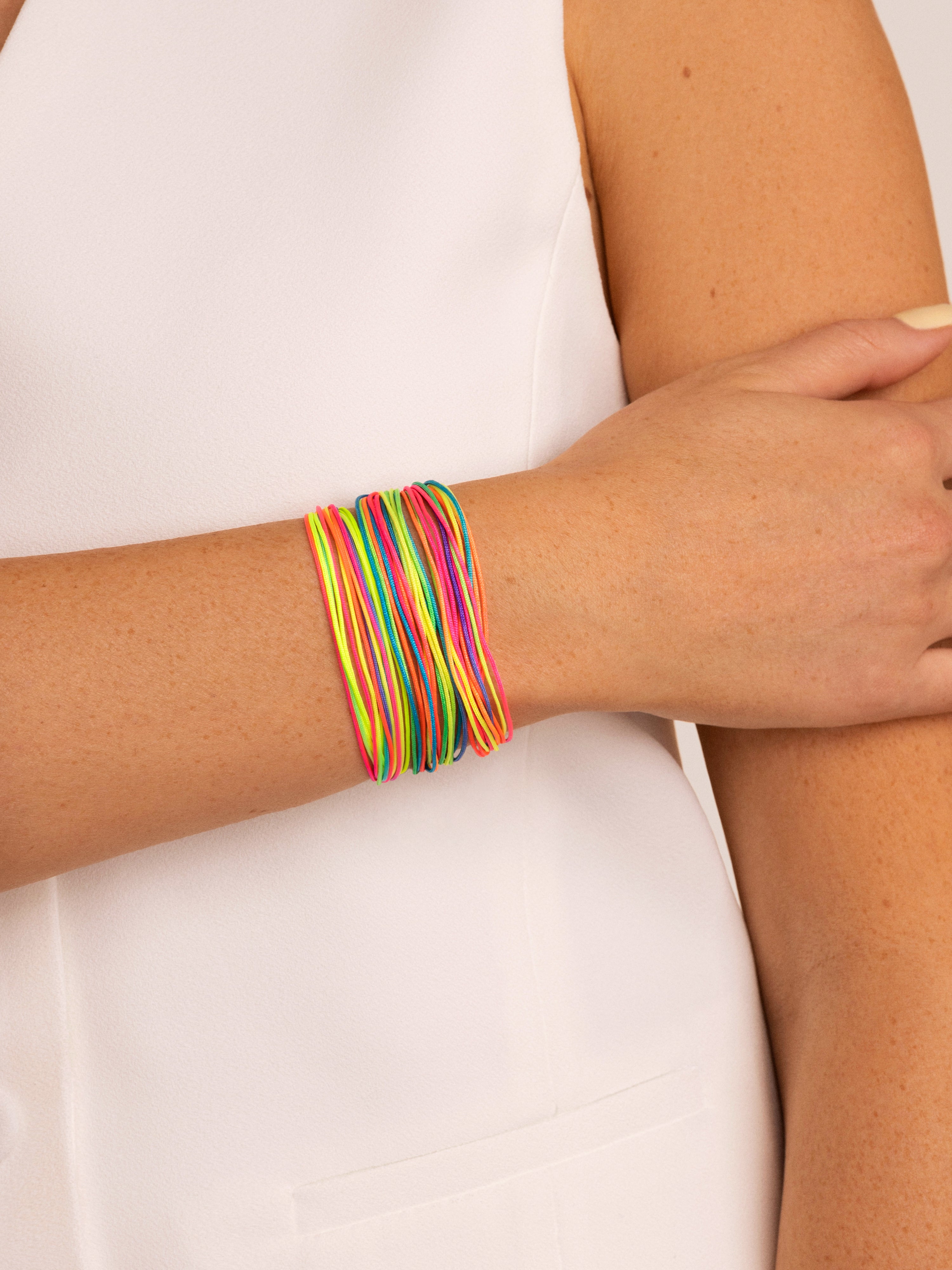 Pack 3 Pulseras Neon Rainbow Fruits Plata