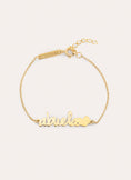 Pulsera Abuela Heart Plata Baño Oro